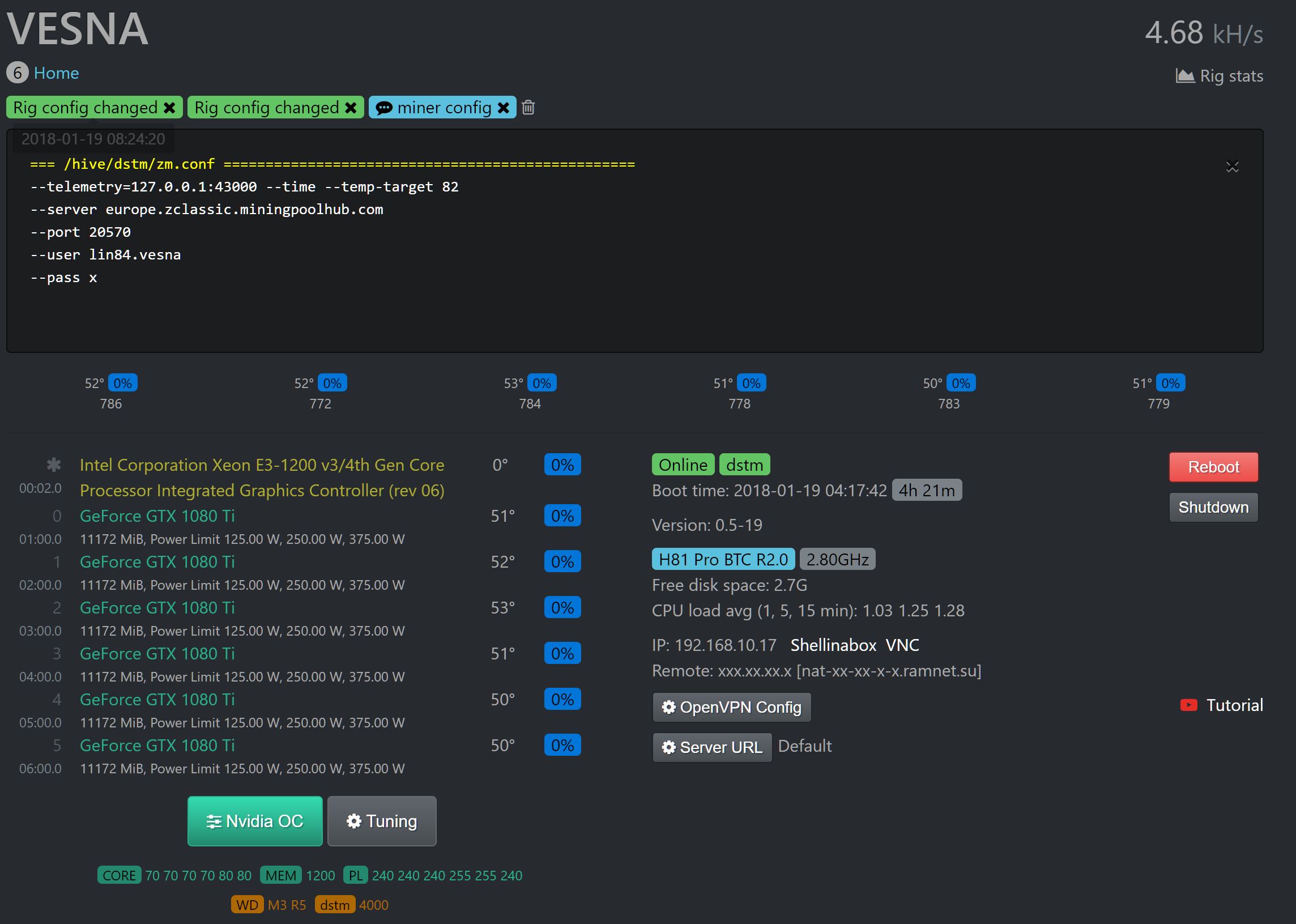 Hive os настройка