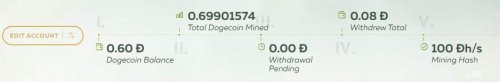 DogeMiningPaid - Облачный майнинг DOGECOIN без депозита-0,10 DOGE в день.Вывод без депозита проверен