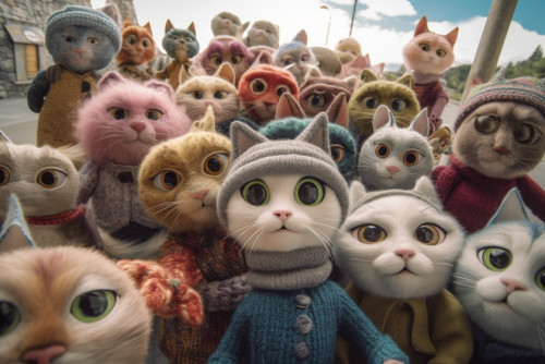 MrCat_OTS_a_group_of_Knitted_cats_taking_a_selfie_outside_shot__b56af138-f7d1-41dc-acdd-96d59cdb246c.png