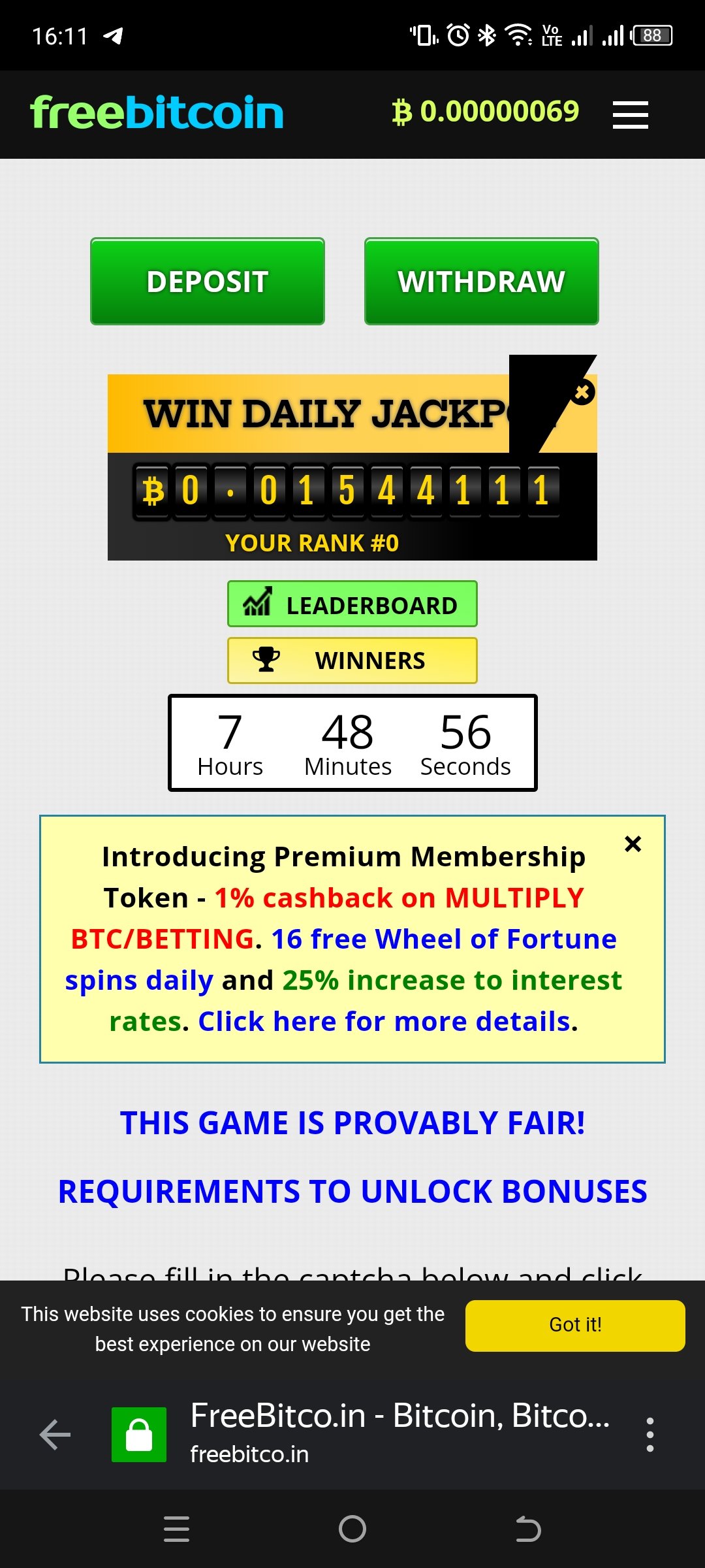 freebitco.in - -Заработок криптовалюты, самый старый биткоин кран,  бесплатно получайте от 10 сатоши до 0.01 ВТС каждый час - Страница 8 -  Краны, раздачи, фаусеты - Биткоин форум